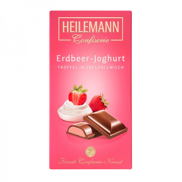 Heilemann Erdbeer-Joghurt Trüffel in Edelvollmilch-Schokolade, 100 g