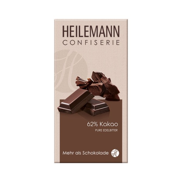 Heilemann 62 % Kakao Edelbitter-Schokolade, 100 g