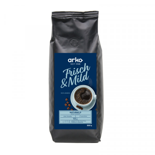 arko Kaffee frisch & mild Softbag, ganze Bohnen, 500 g