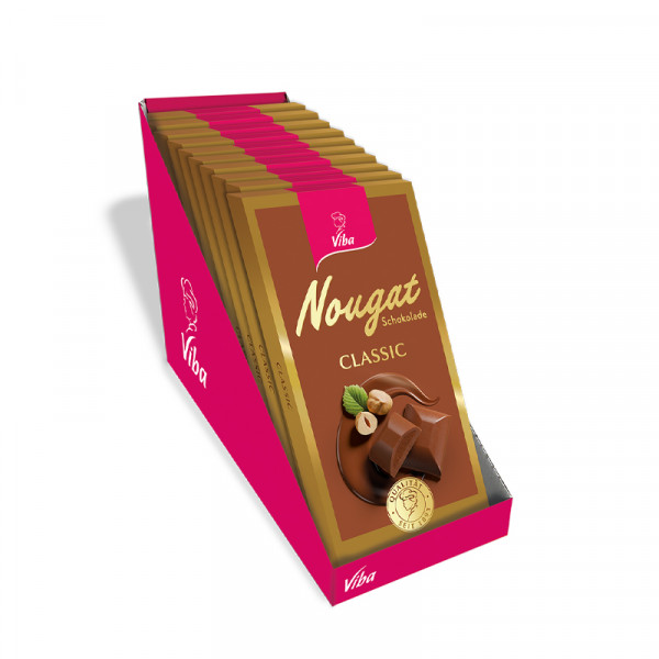 Viba Nougat-Tafelschokolade Classic, 10 x 100 g
