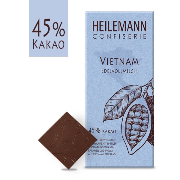 Heilemann Ursprungs-Schokolade Vietnam 45 % Kakao Edelvollmilch, 80 g