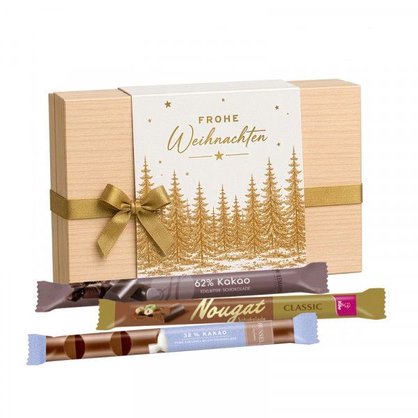 Schokoladen Stick Auswahl „Genussfamilie“ in Holzbox, 360 g