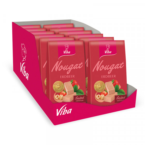 Viba Erdbeer Nougat Beutel, 12 x 100 g