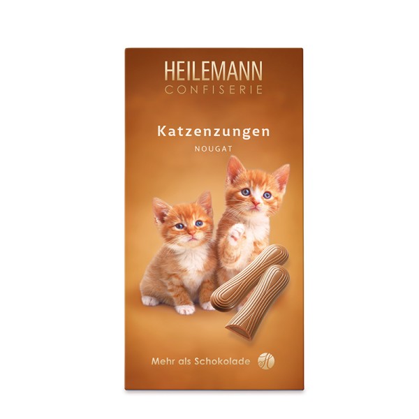 Heilemann Katzenzungen Edelvollmich-Schokolade gefüllt mit Nougat, 75 g