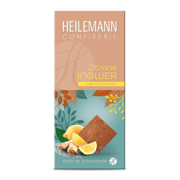 Heilemann Zitrone-Ingwer Edelvollmilch-Schokolade, 80 g