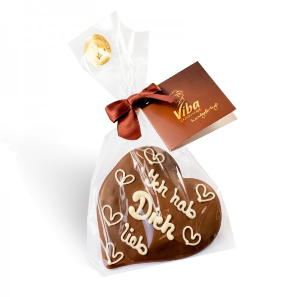 Viba Confiserie-Schokolade Herz "Ich hab Dich lieb", 35 g