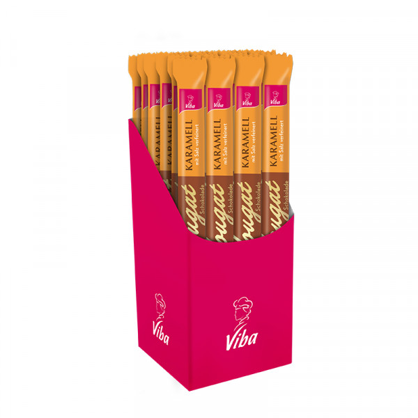 Viba Nougat-Schokoladen Stick Karamell mit Salz, 24 x 40 g
